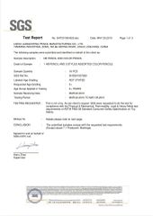 ASTM certificate from Lishui Liancheng Pencil Manufacture Co., Ltd.