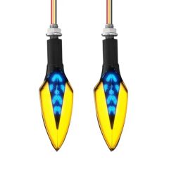 Universal PVC Motorcycle Turn Signals LED Light Flowing Water Flashing Indicator Blinker 12V Daytime Running Lamp - Image 1