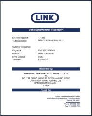 BRAKE DYNAMOMETER TEST REPORT certificate from Qingdao Mastervim Industry Technology Co., Ltd.