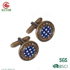Custom Fashion Metal Crafts Cufflinks Men with Logo Color Red Trademark EK Plating Gold Style Elegant OEM/ODM Accept Metal Zinc - Image 1