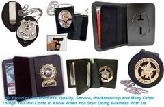 Police Leather Badge Holder Wallets, ID Card Holder Purse, Neck Wallet, Law Enforcement Badge Wallet - Image 1