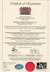 ISO14001 Certification certificate from Shenzhen Jinling Electronics Co., Ltd.