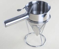 Multifunction Stainless Steel Funnel Octopus Fish Balls Tools Conical Funnel Tool Pancake Batter Dispenser Bakeware Maker with Rack for Making Dessert - Image 3