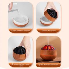 Carbon Fire Humidifier Mini Mute Fog Flame Humidifier USB Smart Bonfire Humidifier for Living Room - Image 3