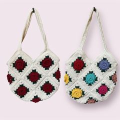 Crochet bag, Bag for Woman, Sling bag, Tote bag Color Mixed Size Mixed size and Mixed - Image 5