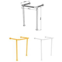 Standard White or Yellow Bathroom Grab Bars Trademark ZN Type Grab Bars Folded Unfolded Model NO. ZN32-19 Material - Image 5