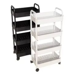 Multi-Layer Household Storage Rack Wheeled Trolley Bathroom Storage Rack Living Room Floor Rolling Snack Storage Rack - Image 1