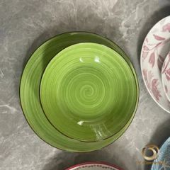 Multicolored Halo 18PCS Dinner Set Plate Stamp Decal Porcelainware Ceramic Kitchenware Tableware - Image 1