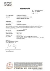 UV-1200H certificate from Ningbo ZNZ Leisure Products Co., Ltd.