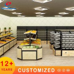 Wholesales Customized Metal Wood Fruit Vegetable Food Display Stand Rack Supermarket Shelf - Image 6