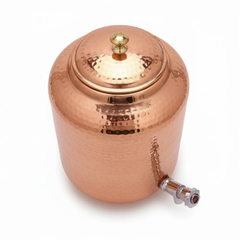 Hammered Copper Water Dispenser (5 Litre) Shape Round Size Medium Design Hammered Material Copper Capacity 5 Litre Finish Type - Image 3