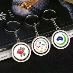 Customized Colorful Metal Chain Keychains with School Badges - Image 2