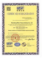 ISO certificate from Shandong Diken Heavy Industry Co., Ltd.