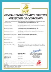 GENERAL PRODUCTSAFEIY DIRECTVEATIESTATON OF CONFORMIIY certificate from Guangzhou Yuntu Tent Technology Co., Ltd.