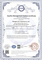 GB/T19001-2016/ISO9001:2015Standard certificate from Shanghai Oris Industrial Co., Ltd.