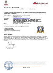 BV certificate certificate from Nantong Sinomusic Enterprise Limited