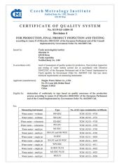 EC-TYPE APPROVAL CERTIFICATION certificate from NINGBO WATER METER(GROUP) CO., LTD.
