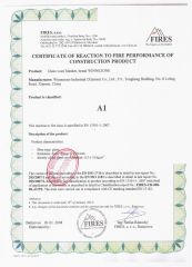 A1 FIREPROOF CLASS CERTIFICATE certificate from WINNEZONE INDUSTRIAL CO., LIMITED