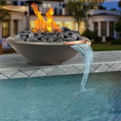 Swimming Pool Fire Bowl Outdoor Firepit with Water Feature Pool Fire Pits - Image 1