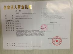 Business Licence certificate from Chinapack Ningbo Import & Export Co., Ltd.