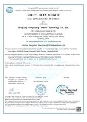 IDFL certificate from Zhejiang Hongxiang Textile Technology Co.,Ltd