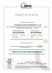 CFA certificate from Changzhou Panels New Materials Co., Ltd.