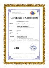 RoHS certificate from GUANGZHOU HADI CATERING WARE CO., LTD