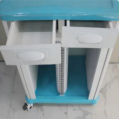 Hospital Nurse File Storage Cart - Lockable, Silent Wheels, Mobile Trolley - Image 2