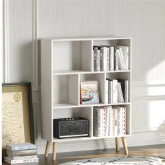 Cute Design Seven Grid Item Rack Wooden Office Bookshelf MOQ 5 PCS Size Medium Color White Feature Cute Condition New Origin - Image 5