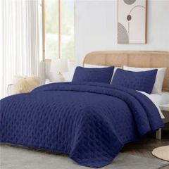 Comforters Classic Elegant Quilted Diamond Textured Reversible Bedspread - Image 1