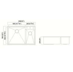 Stainless Steel 304 Double Bowl Two Basin Handmade Sink for Kitchen - Image 3