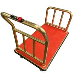 Custom 4-Wheel Powered Modern Metal Hotel Trolley Cart Durable Steel Construction Luggage Trolley Mall Outdoor Trolley - Guangzhou Nanjie Machinery Manufacturing Co., Ltd.