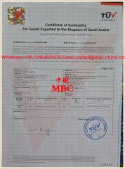 TUV CERTIFICATES certificate from ZHUCHENG MBC INDUSTRIAL & TRADING CO., LTD.