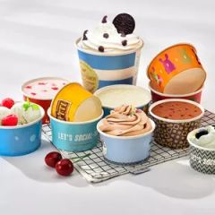 4oz 8oz Patterned Embossed Paper Ice Cream Bowl for Catering - Image 6