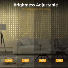 DIY Text Custom Pattern RGB Smart Color-Changing LED Curtain Light Strings - Image 5