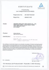 CE Certificate certificate from Ningbo Sinolink Appliance Co., Ltd.