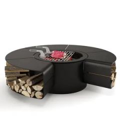 Customized Outdoor Garden Wood Storage Fireplace Stove Log Rack Fire Pits Bowl - Image 5