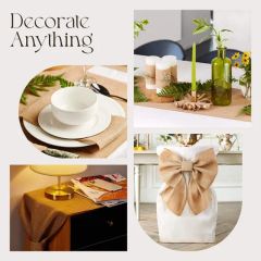 Customized Rectangle Rustic Natural Burlap Table Runners Jute Table Runners for Wedding - Image 5
