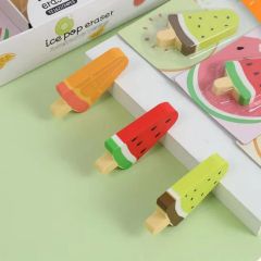 Colorful Fruit Popsicle Erasers for Fun School Supplies - Image 1