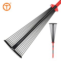 15 Teeth Steel Lawn Home Leaf Rake Weed Rake Origin China Scope Gardens Shape Flat Rake Model NO. GE5017 Teeth Single - Image 1