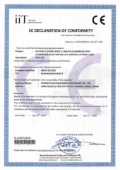CE certificate from Fuyang Fujiu Machinery Equipment Co., Ltd.