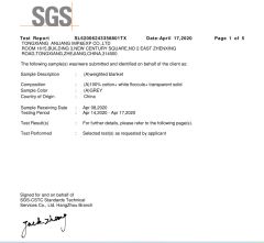 SGS Test Report Page1 certificate from Tongxiang Anliang Import and Export Co., Ltd