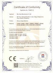 Certificate certificate from Max Game Manufacturer Co., Limited