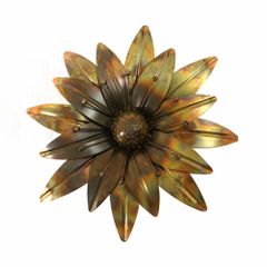 Metallic Round Dahlia Flower Gold Finish Size 19, Medium Color Gold Finish Brand Blooms N Stylz Material Metal With Gold - Image 2