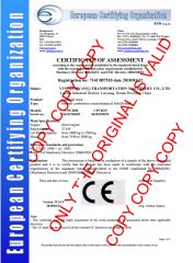 CE certificate of forklift certificate from Define Machinery Corp.