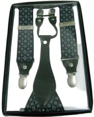 Diamond Pattern Gold Colour Jacquard Fabric Men's Suspend Belt - Image 6