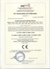 EC declaration of conformity of weather station certificate of Zhejiang Top Cloud-Agri Technology Co., Ltd. – certificate photo, supplier certificates section