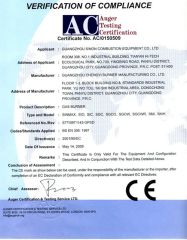 Auger testing certification certificate from Foshan Dynamax Industry Co., Ltd.
