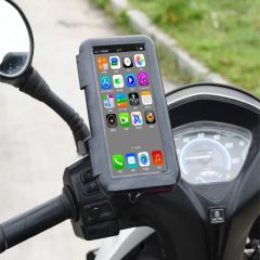 S2102 Motorcycle Phone Bag Bicycle Rear View Mirror Mount Holder Stand Waterproof Case Cover - Image 2