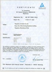 EC of Milling machine certificate from Tengzhou Uni-Tech Co., Ltd.